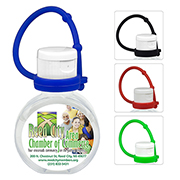“CirPal Connect” 1 oz Compact Hand Sanitizer Antibacterial Gel in Round Flip-Top Squeeze Bottle with Colourful Silicone Leash